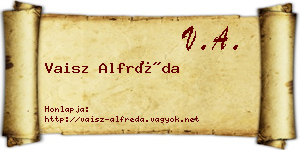 Vaisz Alfréda névjegykártya